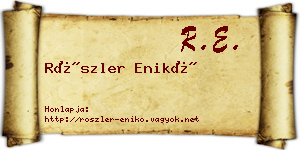 Röszler Enikő névjegykártya